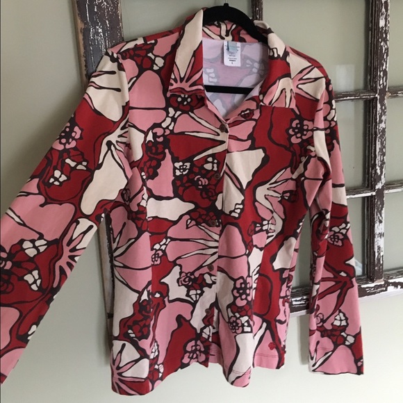 Patagonia Watergirl Women Sustainable Button Up Shirt Pink Red & White sz L - Picture 2 of 5